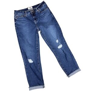Denizen Levi's Mid Rise Boyfriend Jeans Distressed Womens Size 8 29 (30W 25.5L)